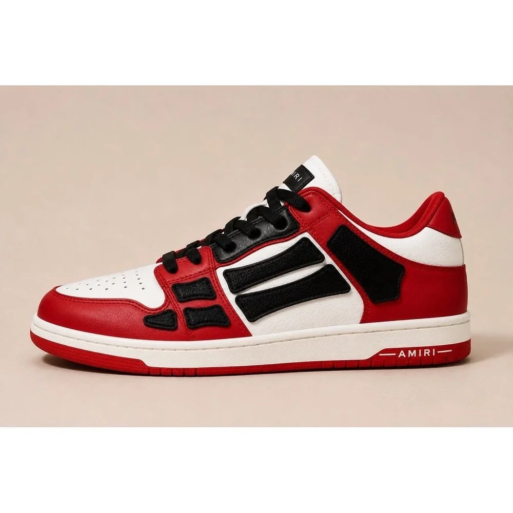 Gently used Size 13- AMIRI Skel Top Low Red/White/Black AW22MFS003-610 Sneakers
